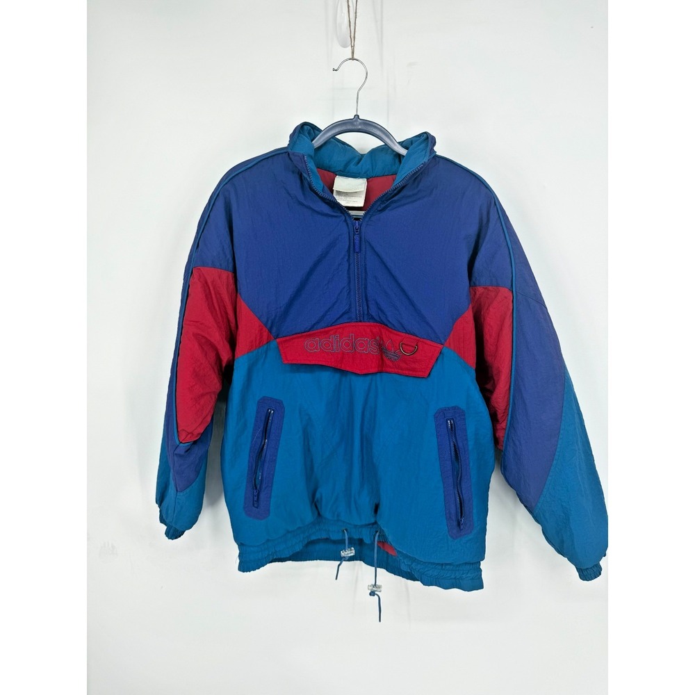 Vintage 90s Adidas Colorblock Puffer Jacket Windbreaker Ski Size S Street‎ Retro